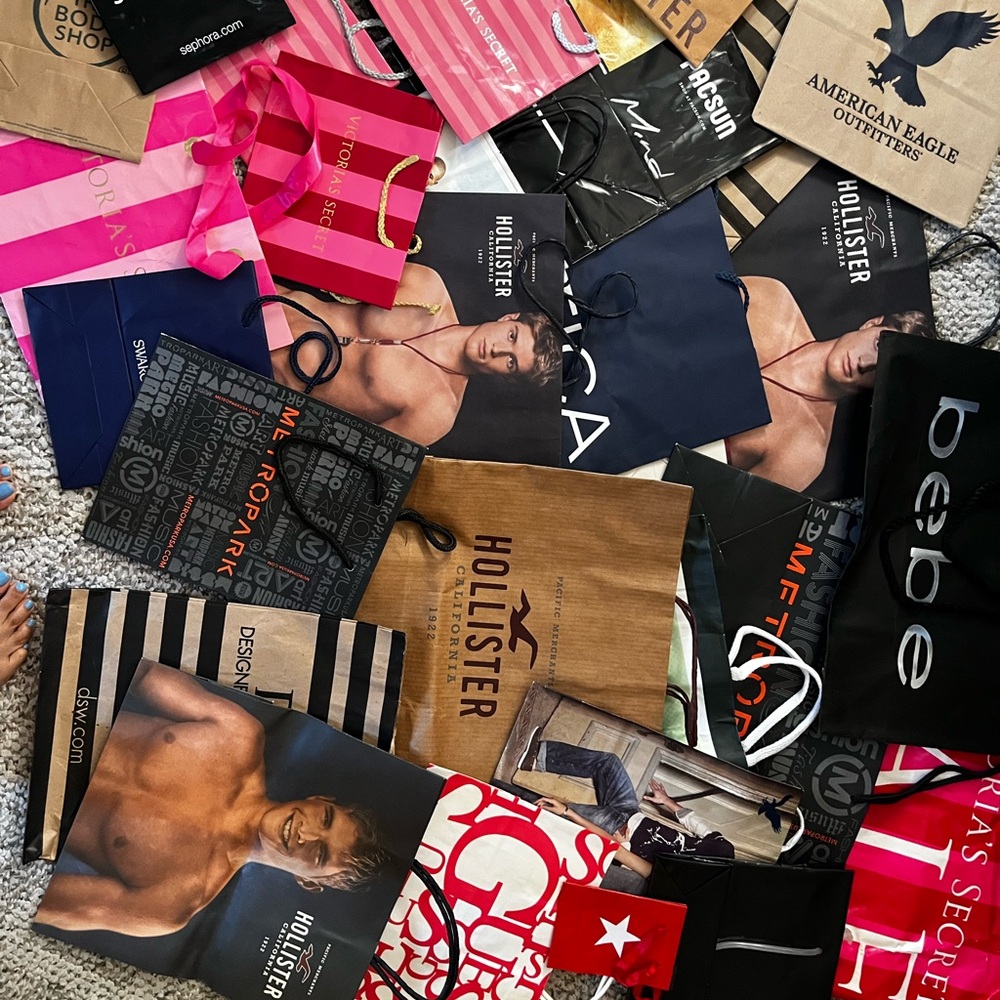 Lot of vintage shopping bags